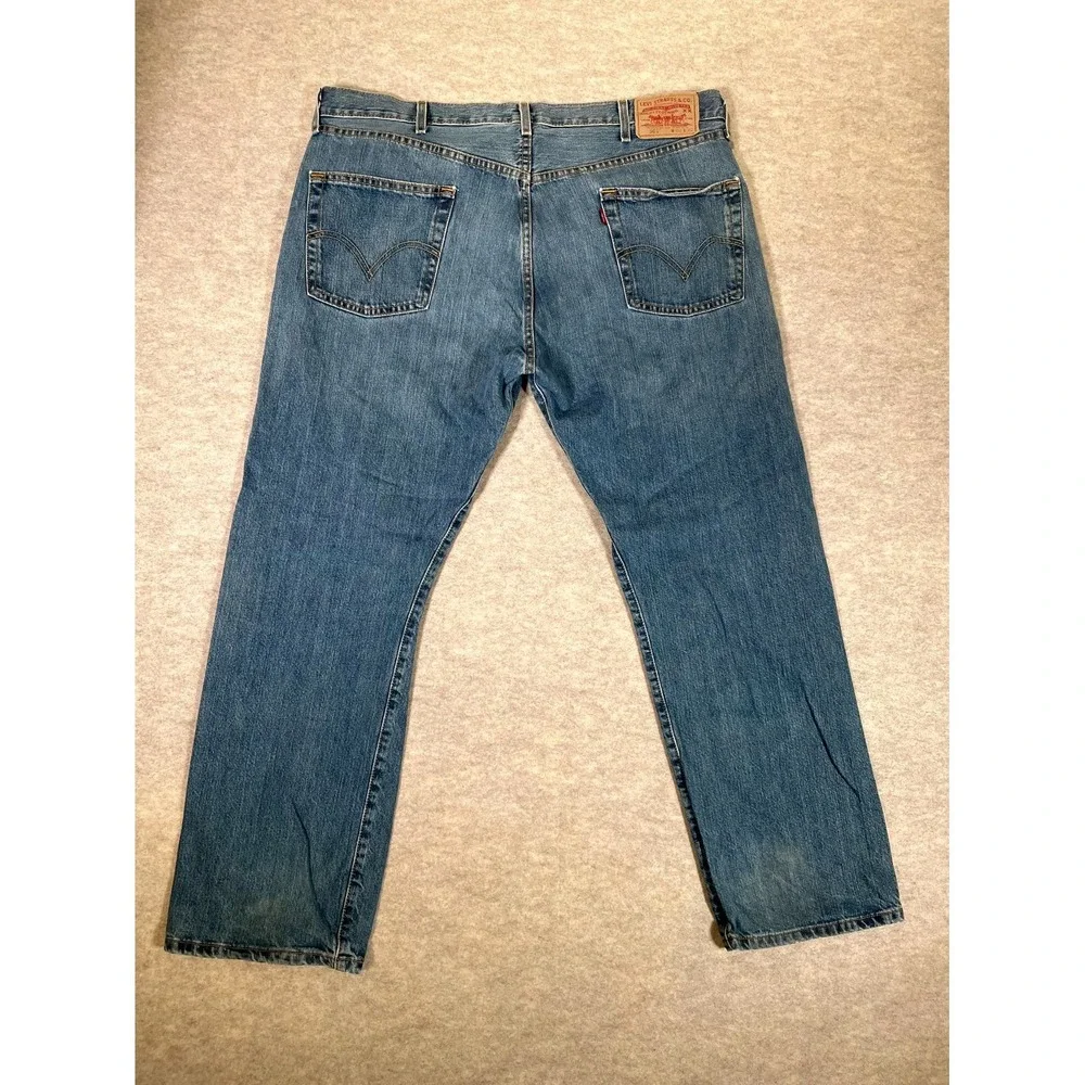 Levis 501 Original Fit Jeans Mens 40x30 Blue Denim Cotton High Rise Straight Leg